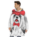 Red Cap Yorkshire Terrier Print Hoodie Blanket