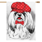 Red Cap Yorkshire Terrier Print House Flag