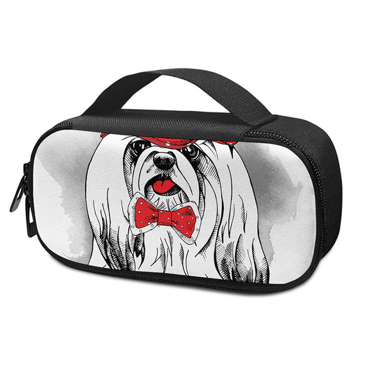 Red Cap Yorkshire Terrier Print Insulin Cooler Travel Case