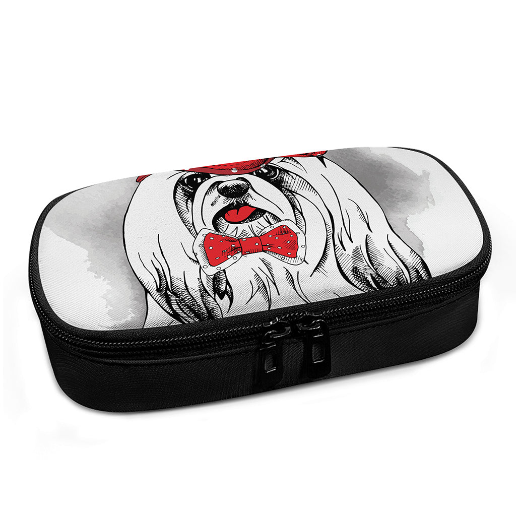 Red Cap Yorkshire Terrier Print Insulin Cooler Travel Case