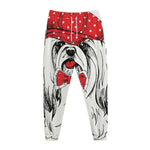 Red Cap Yorkshire Terrier Print Jogger Pants