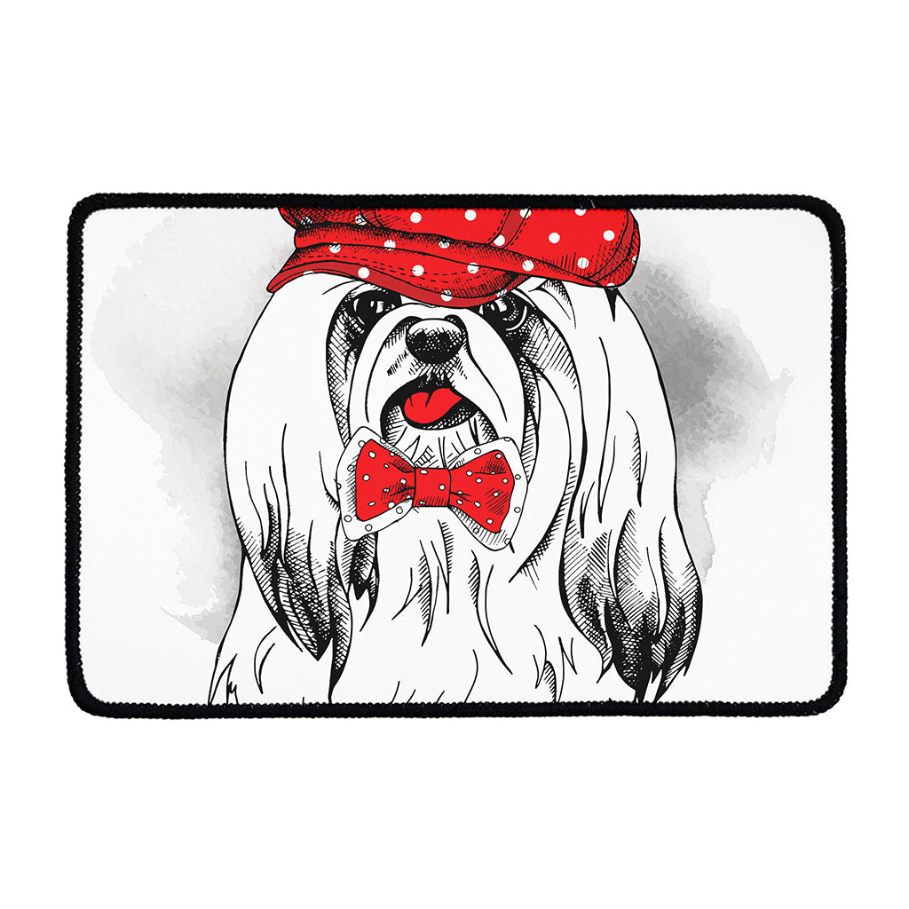Red Cap Yorkshire Terrier Print Kitchen Mat