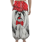 Red Cap Yorkshire Terrier Print Lantern Pants