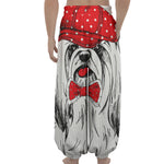 Red Cap Yorkshire Terrier Print Lantern Pants