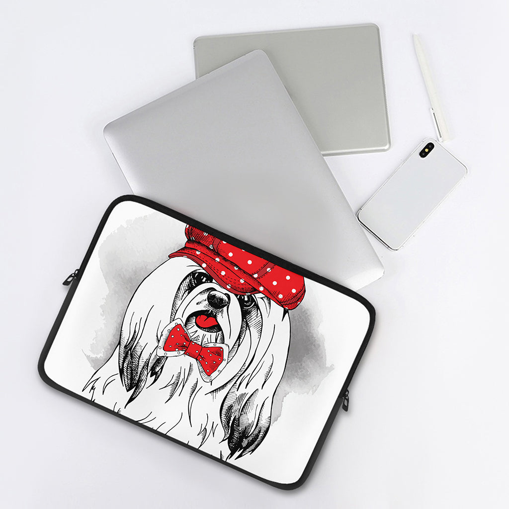 Red Cap Yorkshire Terrier Print Laptop Sleeve