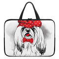 Red Cap Yorkshire Terrier Print Laptop Sleeve With Handle