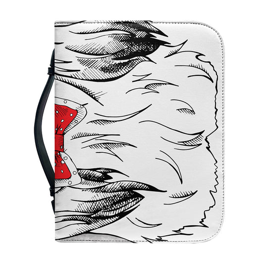 Red Cap Yorkshire Terrier Print Leather Bible Cover