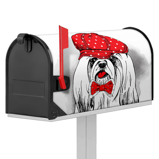 Red Cap Yorkshire Terrier Print Mailbox Cover