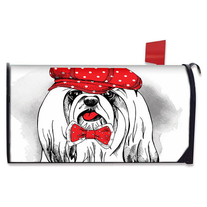 Red Cap Yorkshire Terrier Print Mailbox Cover