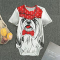 Red Cap Yorkshire Terrier Print Men's Bodysuit