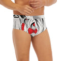 Red Cap Yorkshire Terrier Print Men's Briefs
