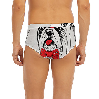 Red Cap Yorkshire Terrier Print Men's Briefs