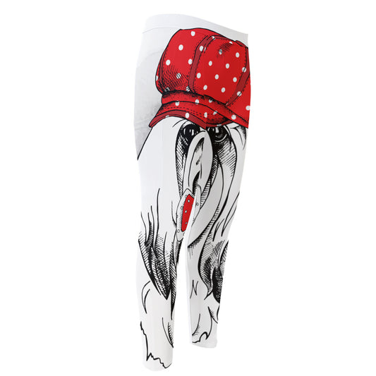 Red Cap Yorkshire Terrier Print Men's Compression Pants