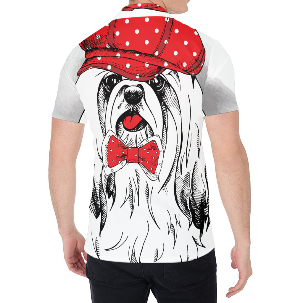 Red Cap Yorkshire Terrier Print Men's Shirt
