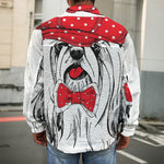 Red Cap Yorkshire Terrier Print Men's Shirt Jacket