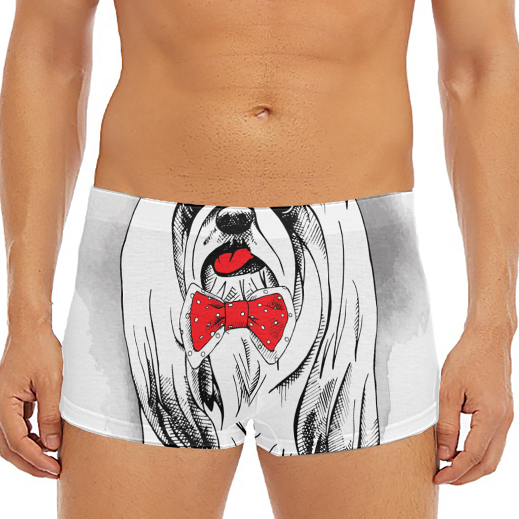 Red Cap Yorkshire Terrier Print Men's Short Boxer Briefs
