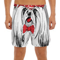 Red Cap Yorkshire Terrier Print Men's Split Running Shorts