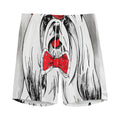 Red Cap Yorkshire Terrier Print Men's Athletic Shorts