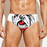 Red Cap Yorkshire Terrier Print Men's Swim Briefs