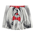 Red Cap Yorkshire Terrier Print Mesh Shorts