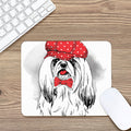 Red Cap Yorkshire Terrier Print Mouse Pad