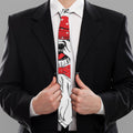 Red Cap Yorkshire Terrier Print Necktie