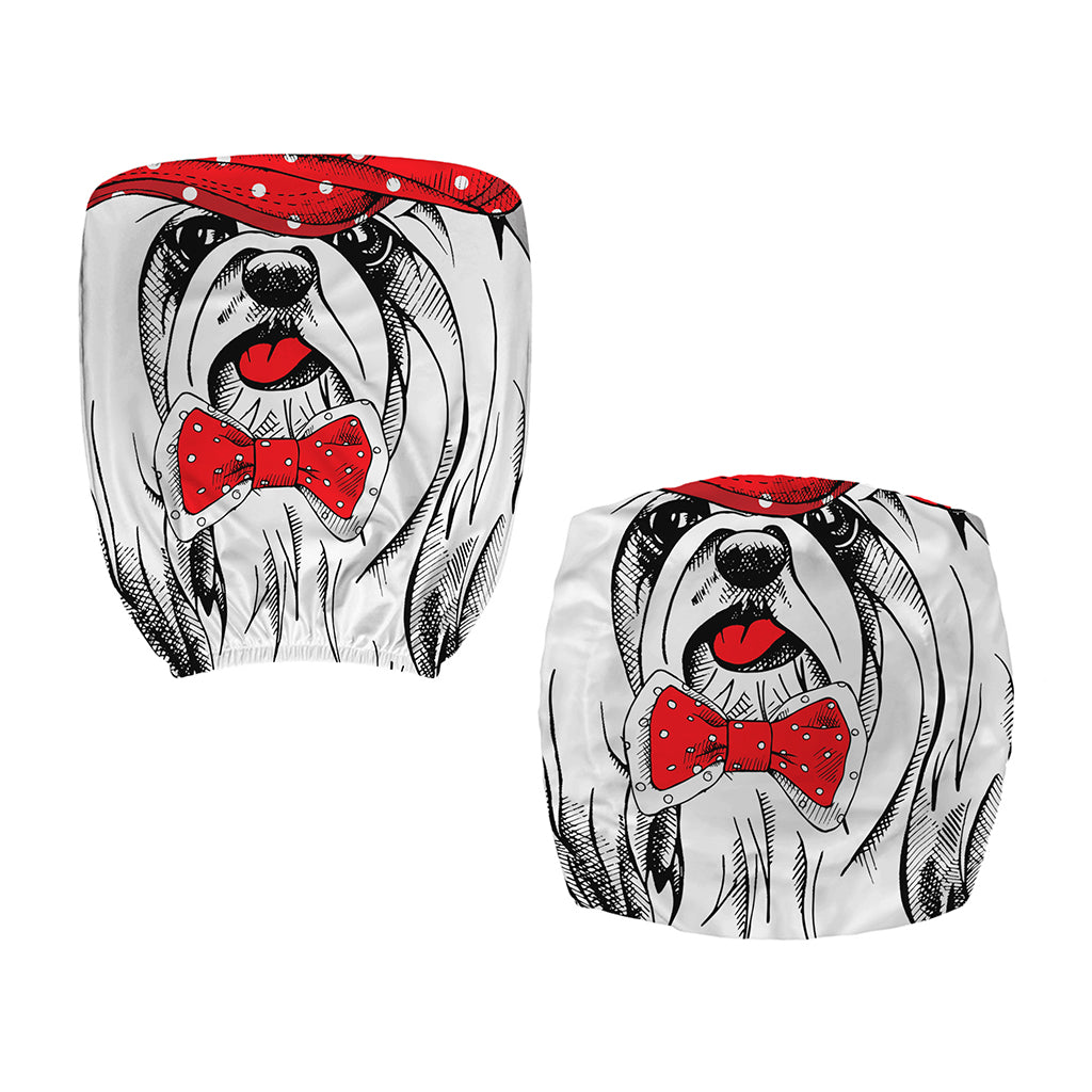 Red Cap Yorkshire Terrier Print Office Chair Cover