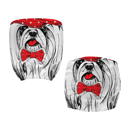 Red Cap Yorkshire Terrier Print Office Chair Cover