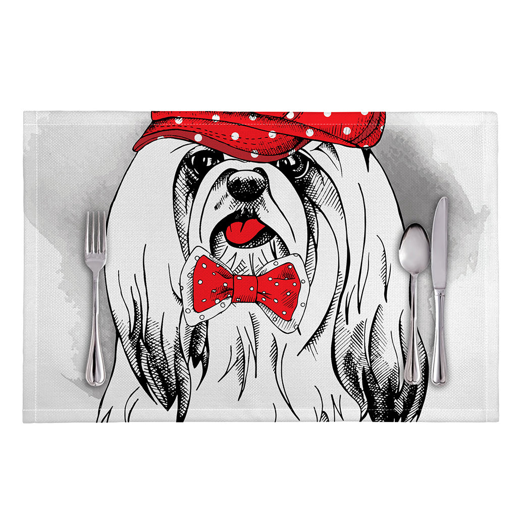 Red Cap Yorkshire Terrier Print Placemat