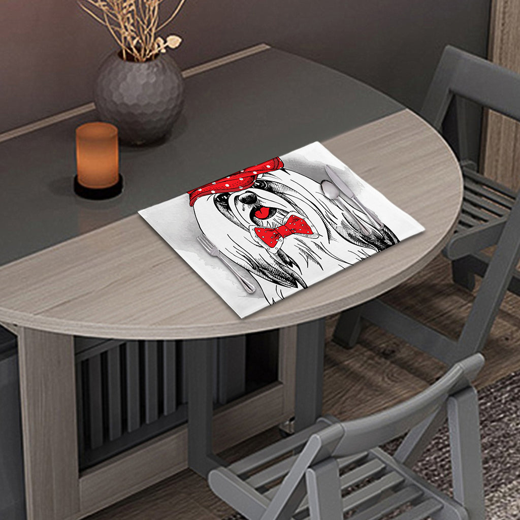 Red Cap Yorkshire Terrier Print Placemat