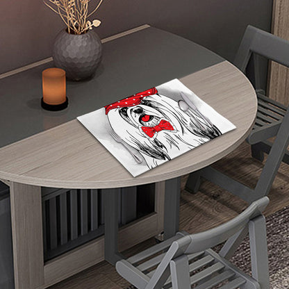 Red Cap Yorkshire Terrier Print Placemat