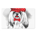Red Cap Yorkshire Terrier Print Polyester Doormat