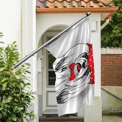 Red Cap Yorkshire Terrier Print Polyester Flag
