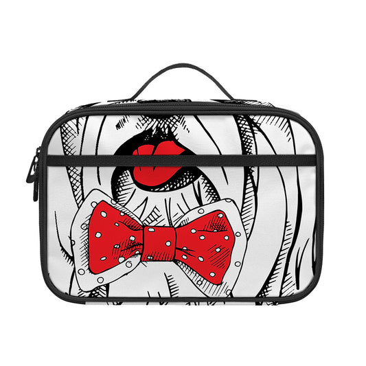 Red Cap Yorkshire Terrier Print Portable Lunch Bag