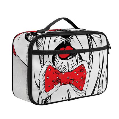 Red Cap Yorkshire Terrier Print Portable Lunch Bag