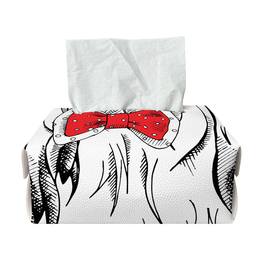 Red Cap Yorkshire Terrier Print Rectangle Tissue Box Cover