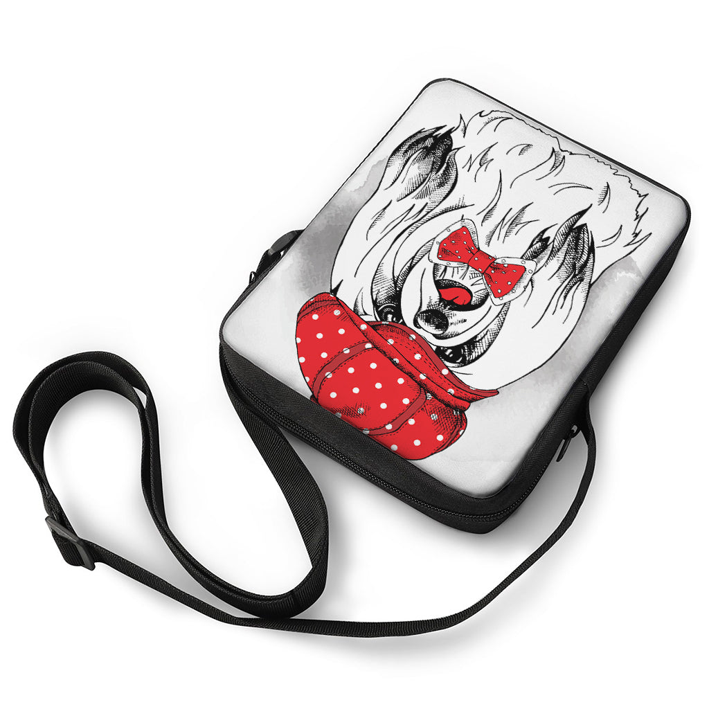 Red Cap Yorkshire Terrier Print Rectangular Crossbody Bag