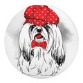 Red Cap Yorkshire Terrier Print Round Blanket