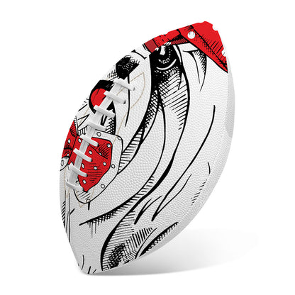 Red Cap Yorkshire Terrier Print Rugby Ball
