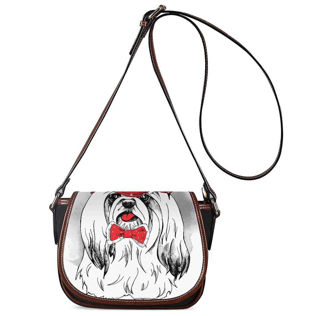 Red Cap Yorkshire Terrier Print Saddle Bag