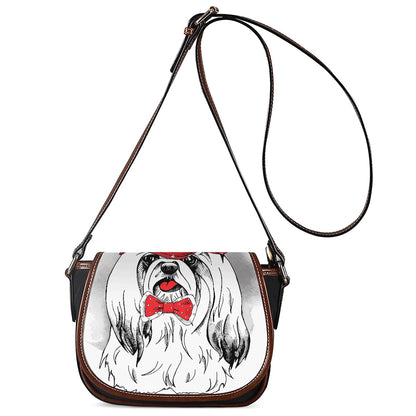 Red Cap Yorkshire Terrier Print Saddle Bag