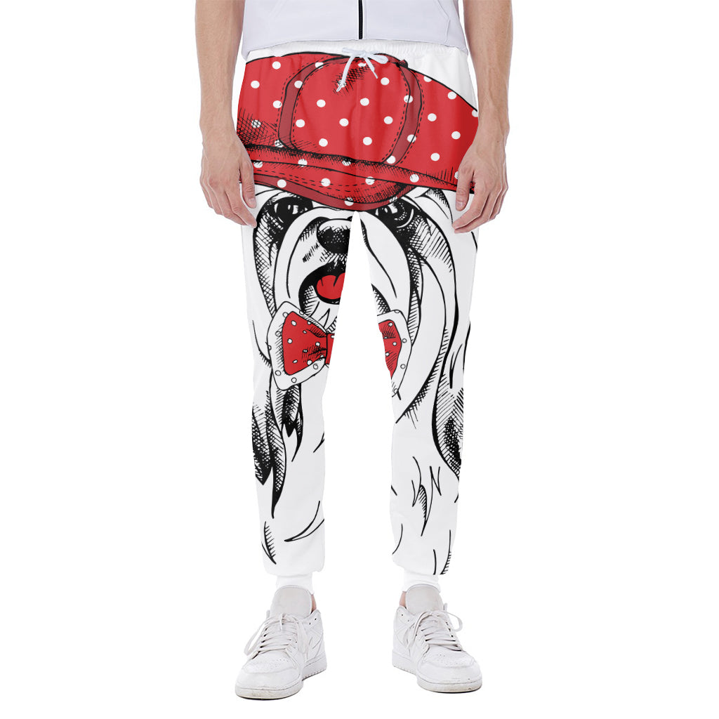 Red Cap Yorkshire Terrier Print Scuba Joggers