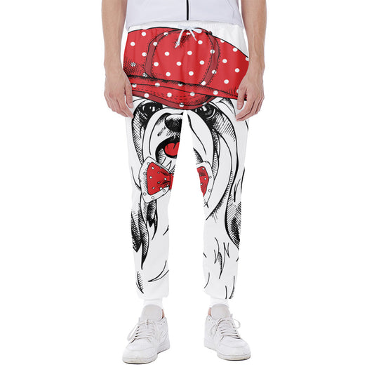 Red Cap Yorkshire Terrier Print Scuba Joggers