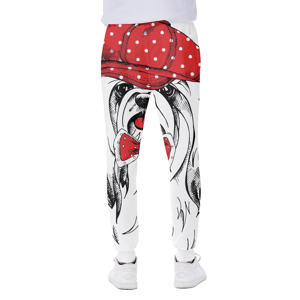 Red Cap Yorkshire Terrier Print Scuba Joggers