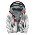Red Cap Yorkshire Terrier Print Sherpa Lined Zip Up Hoodie