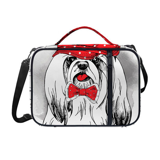 Red Cap Yorkshire Terrier Print Shoulder Strap Bible Bag