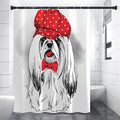 Red Cap Yorkshire Terrier Print Shower Curtain