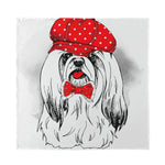 Red Cap Yorkshire Terrier Print Silk Bandana