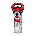 Red Cap Yorkshire Terrier Print Single Neoprene Wine Tote