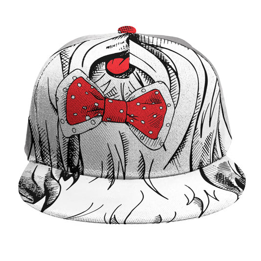 Red Cap Yorkshire Terrier Print Snapback Cap